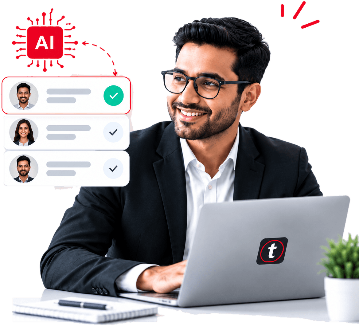 Employer reviewing AI-matched candidates on techlyz.com